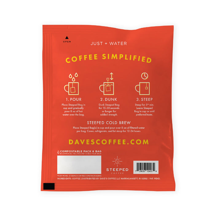 Single Serve Steeped Coffee (40 Pack) - Dark Roast Black Crow